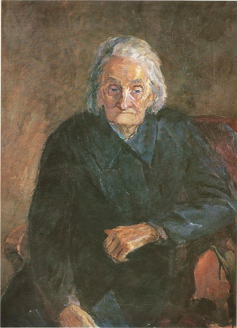 Пятрас Стаускас. Писательница Лаздину Пеледа Сова Лаздинай. 1957 г.