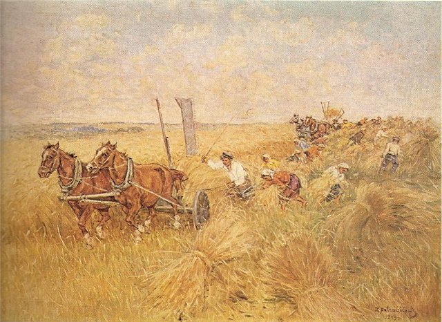 Зигмас Пятравичюс. Жатва. 1949 г.