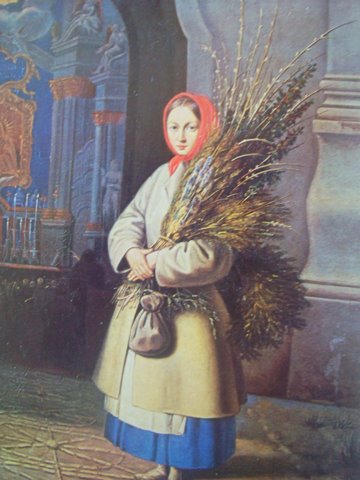 Канутас Русяцкас. Литовочка с вербами. 1847