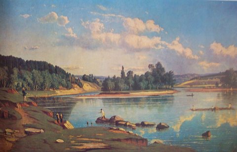 Юозас Маршевскис. Нерис у парка "Вингис". 1872 г.