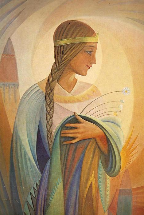 Казис Шимонис. Девушка с цветами. 1936 г.
