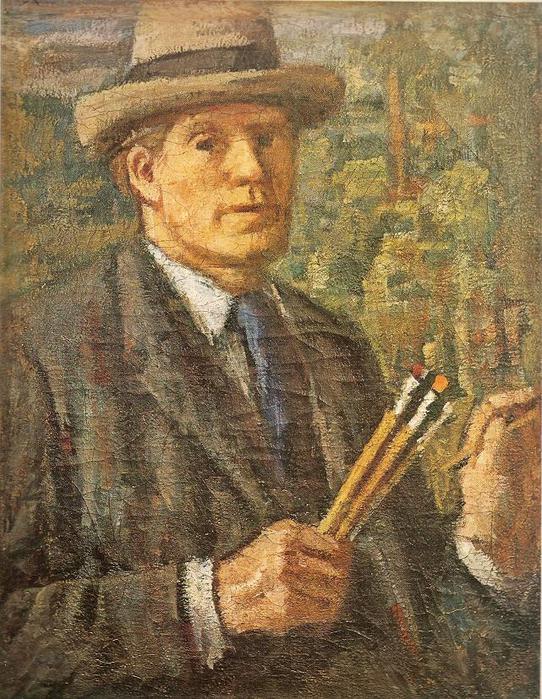 Владас Ейдукявичюс. Автопортрет с кистями. 1935 г.