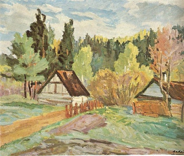Антанас Гудайтис. Усадьба у леса. 1957 г.