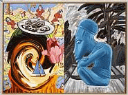  David Salle - Face in the Trees (Paintings) h: 57 x w: 78 in / h: 144.8 x w: 198.1 cm