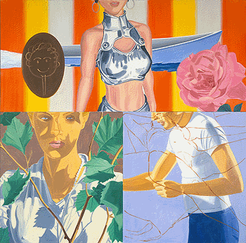 Sideways Moon. 89" by 90". oil/linen. 2002