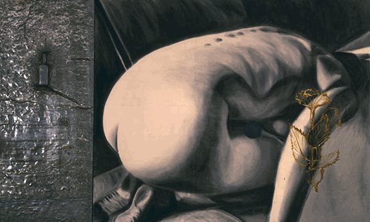 The Millers Tale. 84" by 138". acrylic, lead, oil/canvas, wood. 1984